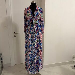 Zara Multicolor Long Sleeve Maxi Dress and pants